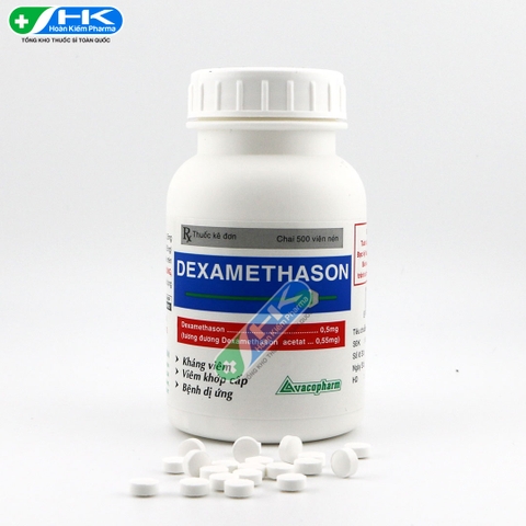 Dexamethason 0,5mg - Chai 500 viên nén - VacoPharm (Dexamethason 0,5 mg)