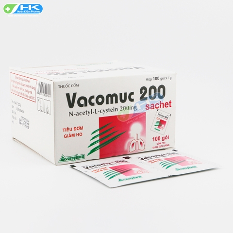 Vacomuc 200 - Hộp 100 gói x 1g - VacoPharrm (Acetylcystein 200mg)