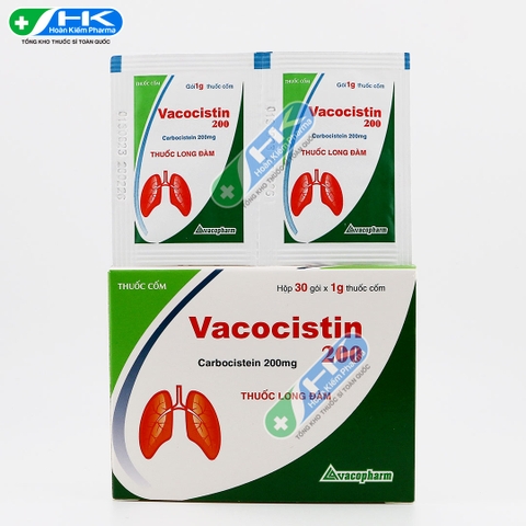 Vacocistin 200 - Hộp 30 gói x 1g - VacoPharm (Carbocistein 200mg)