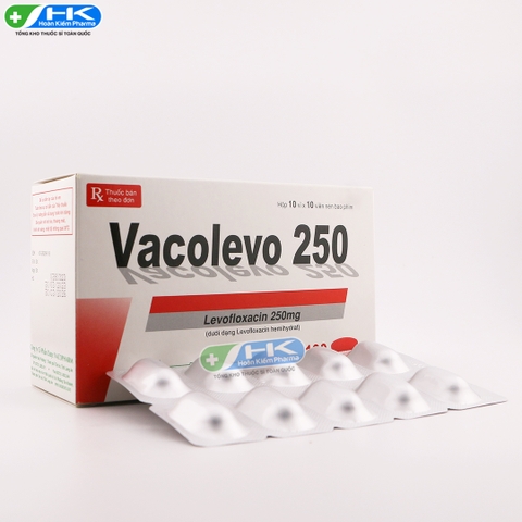 Vacolevo 250 - Hộp 10 vỉ x 10 viên nén - VacoPharm(Levofloxacin 250mg)