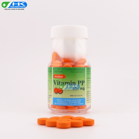 Vitamin PP - Chai 100 viên nén - Khánh Hội(Nicotinamide 500mg)