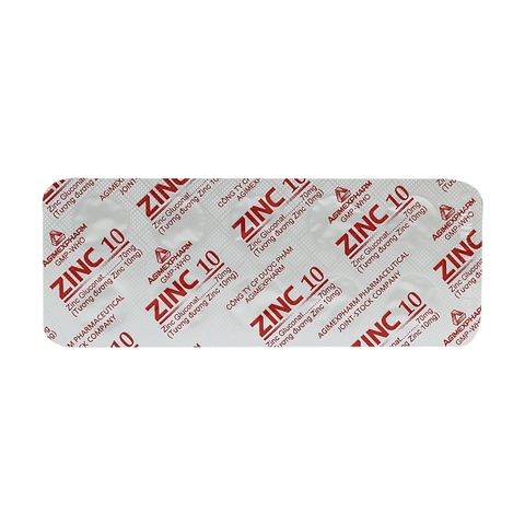 Zinc 10 - Hộp 10 vỉ x 10 viên - Agimexpharm (Zinc 10mg)