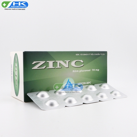 Zinc - Hộp 10 vỉ x 10 viên - Meyer Pharma (Kẽm gluconat 70 mg)
