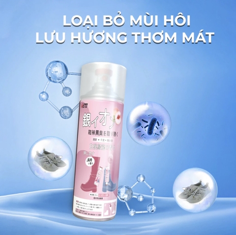 Chai Xịt Khử Mùi Giày GETO Bạc Hồng - Hương Đào