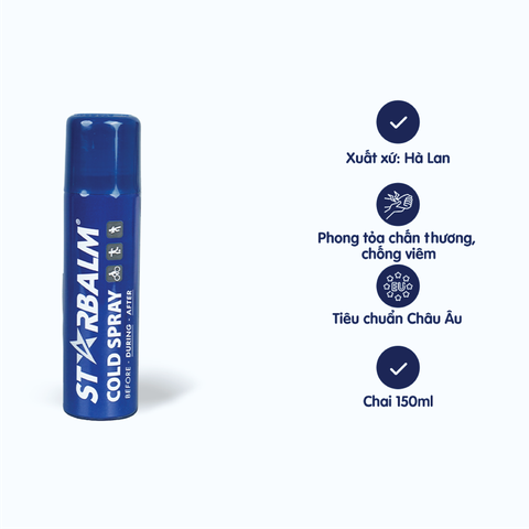 Chai Xịt Lạnh STARBALM Giảm Đau, Chống Viêm 150ml