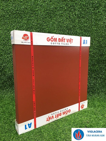 Gạch lát 40x40cm màu đỏ tráng men Gốm Đất Việt