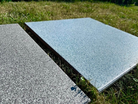 Gạch lát 40x40cm màu ghi chấm nhạt Gốm Đất Việt