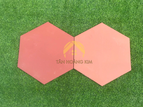 Gạch lục giác 23x23cm màu đỏ đậm Gốm Đất Việt