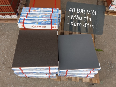 Gạch lát 40x40cm màu ghi xám Gốm Đất Việt