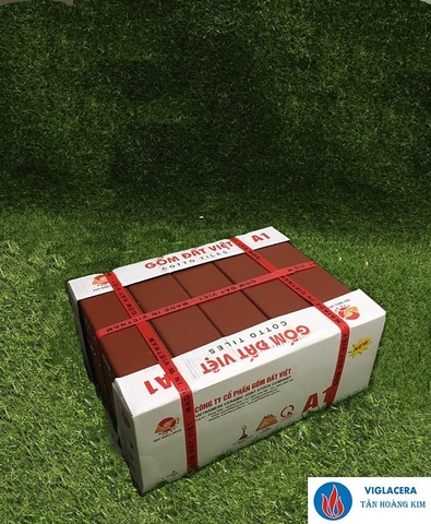 Gạch thẻ 6x24cm màu nâu tráng men Gốm Đất Việt