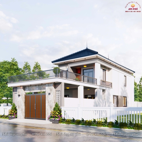 Mẫu 2 tầng mái nhật có 5 phòng ngủ ở Thanh Chương Nghệ An