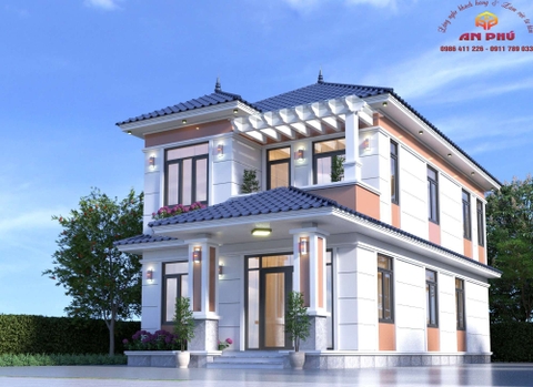 Mẫu nhà 2 tầng mái nhật rộng 7.5m ở Kỳ Lợi Kỳ Anh