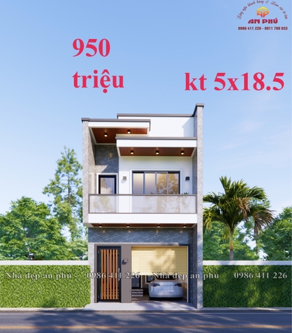 Nhà phố 2 tầng rộng 5m có 4 phòng ngủ
