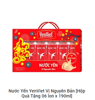 Nước Yến Vị Nguyên Bản 6x190mlx8 (LON CAO)