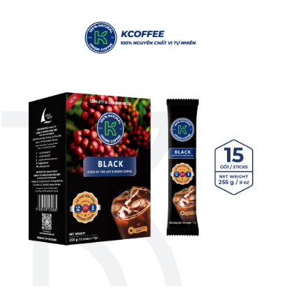 Cà Phê Hòa Tan 2 In 1 K Black 255 gram (15 gói/hộp x 24 hộp/thùng)