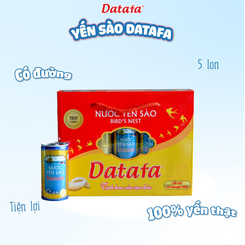 Nước Yến Sào Datafa Lốc (Có Quai Xách) T12H_ 190ml x 5 lon_5K1