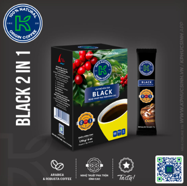 Cà Phê Đen Hòa Tan K Black  2 In 1 170gram