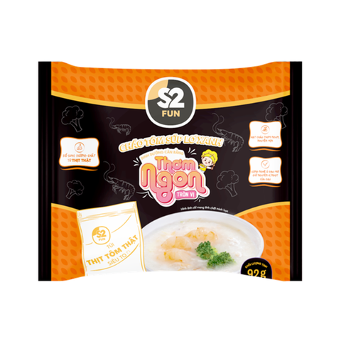 S2 Fun Cháo Tôm Súp Lơ Xanh ( 92g / gói) 
15 gói / thùng