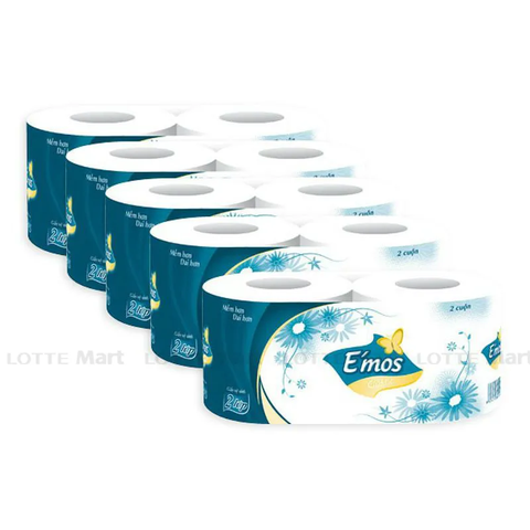 Giấy cuộn E’mos Classic 2 lớp xanh dương (10c x 6 lốc) cuộn T6