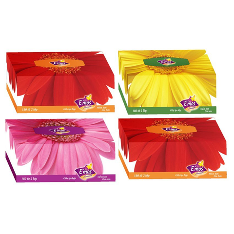 Giấy lụa E'mos Premium hộp 180 tờ 2 lớp