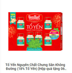 Yến Việt Không Đường (6 lọ/1 hộp)