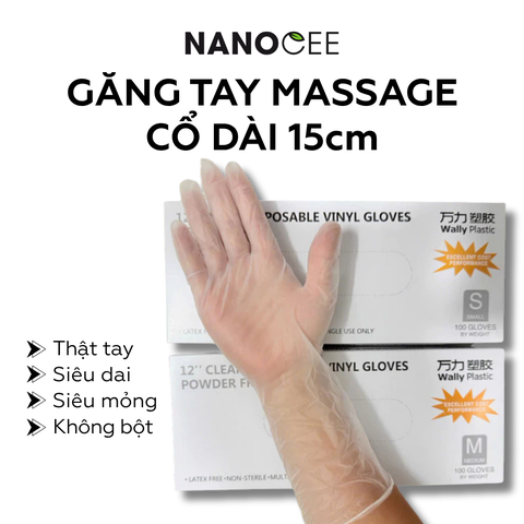 Găng Tay Trong Massage - Cổ Dài - Dùng Trong Spa, Phun Xăm, Dưỡng Sinh, Gội Đầu