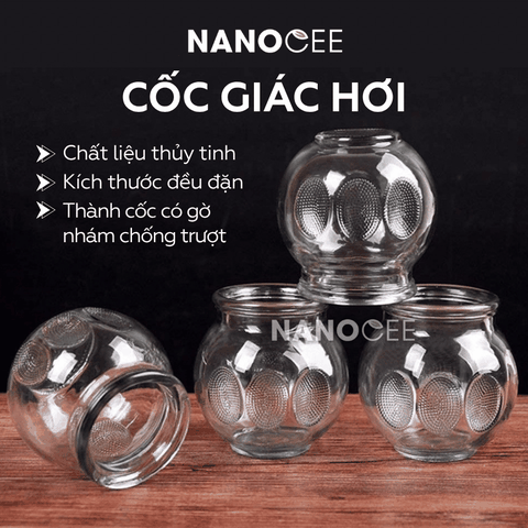Bộ 24 Cốc Giác Hơi Thủy Tinh Dùng Lửa – Đủ 5 Size Cho Spa Dưỡng Sinh
