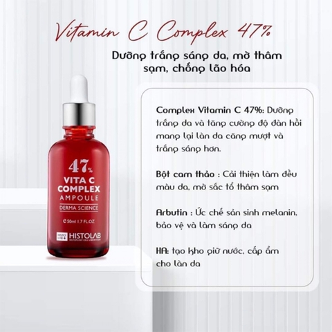 HA Cấp Ẩm Vita C Complex Ampoule 47% 50ml – Serum Dưỡng Da Sáng Mịn