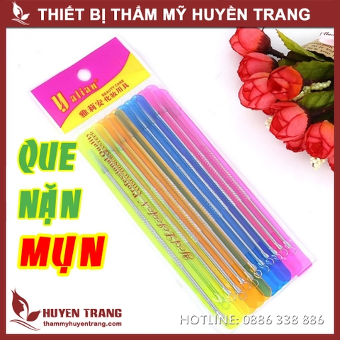Bộ que nặn mụn (bộ gồm 12 cái), dùng để nặn mụn đầu đen, chất liệu bằng thép không gỉ, kt 12*0.4*0.4cm