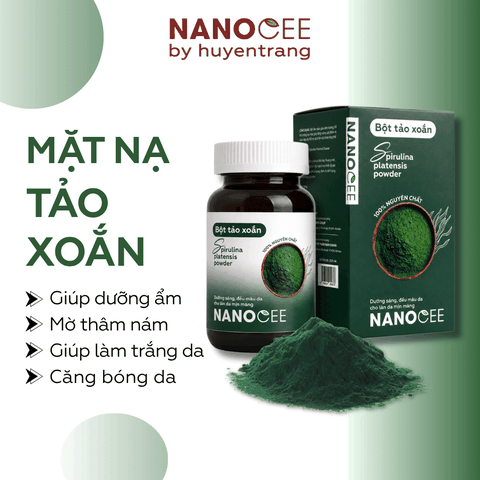 Bột Tảo Xoắn Spirulina Platensis Powder Nanocee 100g | Mặt Nạ Chăm Sóc Da