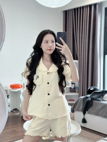 Bộ Pijama chất liệu thô đũi Nhật vải nhập khẩu siêu xinh yêu cho các nàng , từ 40-65kg , hàng thiết kế thương hiệu ANT_P05