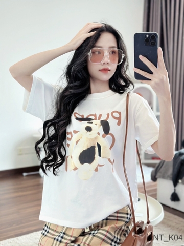 Sét bộ cotton korea quần kẻ caro phối áo phông tay ngắn Pupp Trắng (40-65kg) ANT_K04
