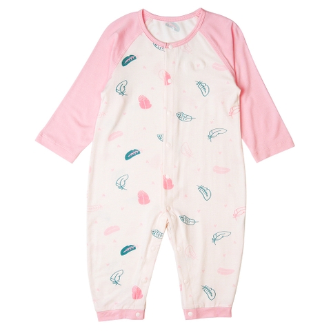 Bodysuit tính năng dài, vải modal BST Thiên Nga Animo (0-12M,Hồng)