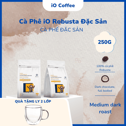 iO Coffee - Cà Phê iO Robusta Đặc Sản - Sơ Chế Bán Ướt