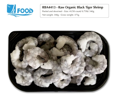 Tôm sú nguyên vị, lột vỏ lấy chỉ size 41/50, NW 340g (Khay)