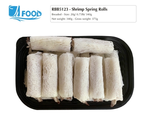 Chả giò tôm thẻ Size 20g, NW 340g (Khay)