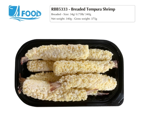 Tôm tẩm bột Tempura Size 34g, NW 340g (Khay)