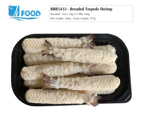 Tôm tẩm bột Torpedo Size 34g, NW 340g (Khay)