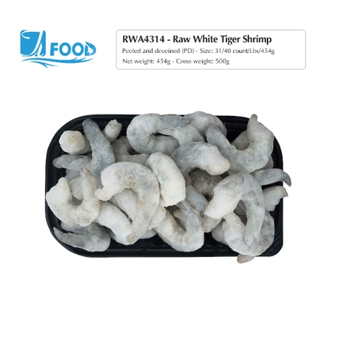 Tôm thẻ nguyên vị, lột vỏ lấy chỉ Size 31/40, NW 340g (Khay)