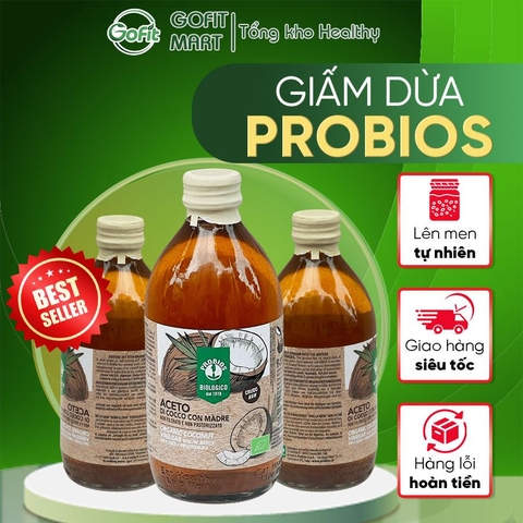 Giấm Dừa Hữu Cơ Có Giấm Cái 500ml ProBios Organic Coconut Vinegar With The Mother