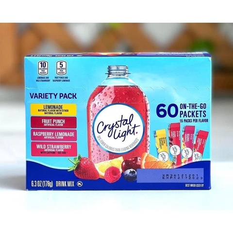 Giấm Táo Bragg 500ml Hữu Cơ & Bột Trái Cây Crystal Light
