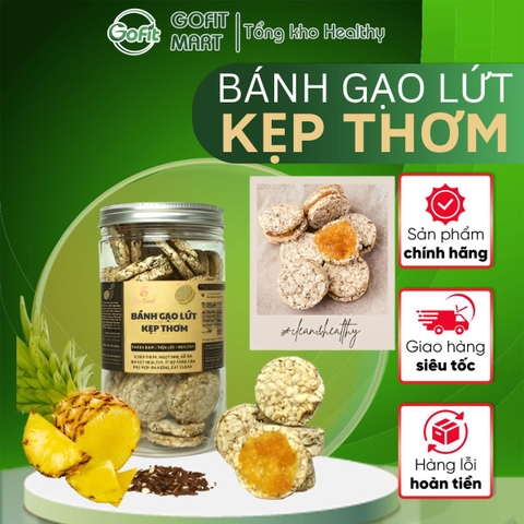 Bánh gạo lứt kẹp thơm Sen Foods - Chua ngọt thơm ngon, Giàu chất xơ, Healthy, Eat clean, Thuần chay (150g) - Bánh kẹo Tết