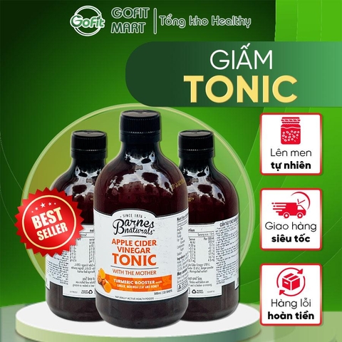Barnes - Giấm Táo Mật Ong Manuka chai 500ML Barnes Naturals Manuka, Tonic, Hữu Cơ