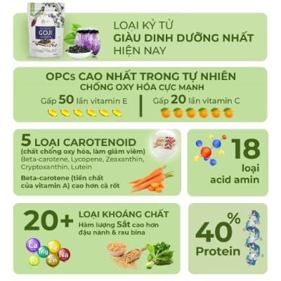 Hắc kỷ tử (kỷ tử đen) hoang dã black goji berry Gofit Mart 200g, Hắc kỉ tử (kỉ tử đen) Organic life