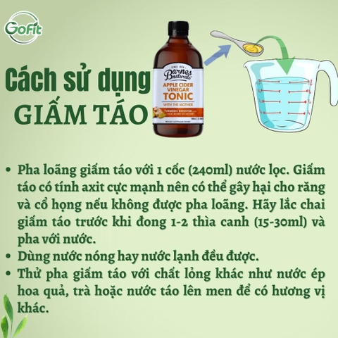 Giấm Táo Hữu Cơ Barnes Naturals 500ml