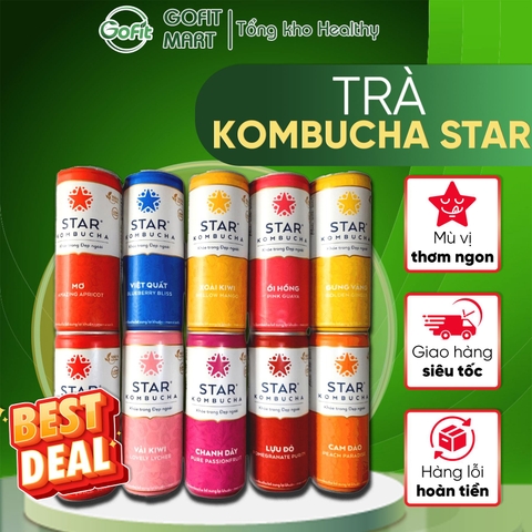 Trà lên men Star Kombucha mix vị (250ml/lon)