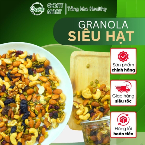 Gofit - Granola Siêu Hạt - Ngũ Cốc Yến Mạch Vị Mật Ong 500gr