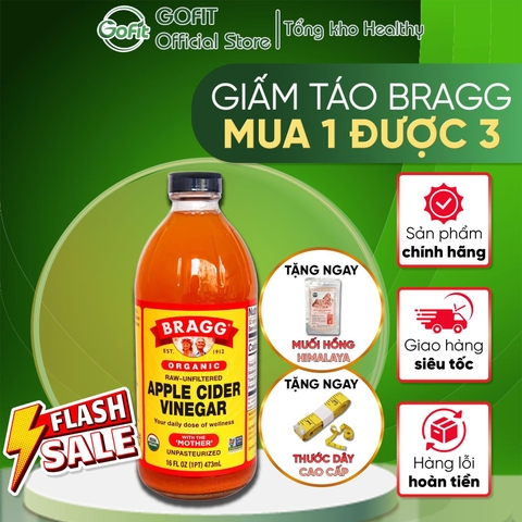 Giấm táo hữu cơ Bragg  Organic Apple Cider Vinegar