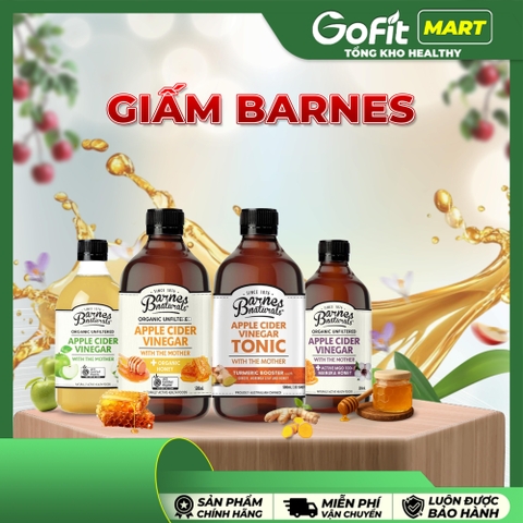 [BARNES] Giấm Táo/ Giấm Táo Mật Ong Hữu Cơ Barnes Naturals 500ml