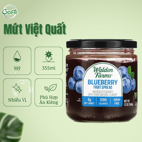 Mứt trái cây Walden Farm hũ 340gr, Fruit Spread
